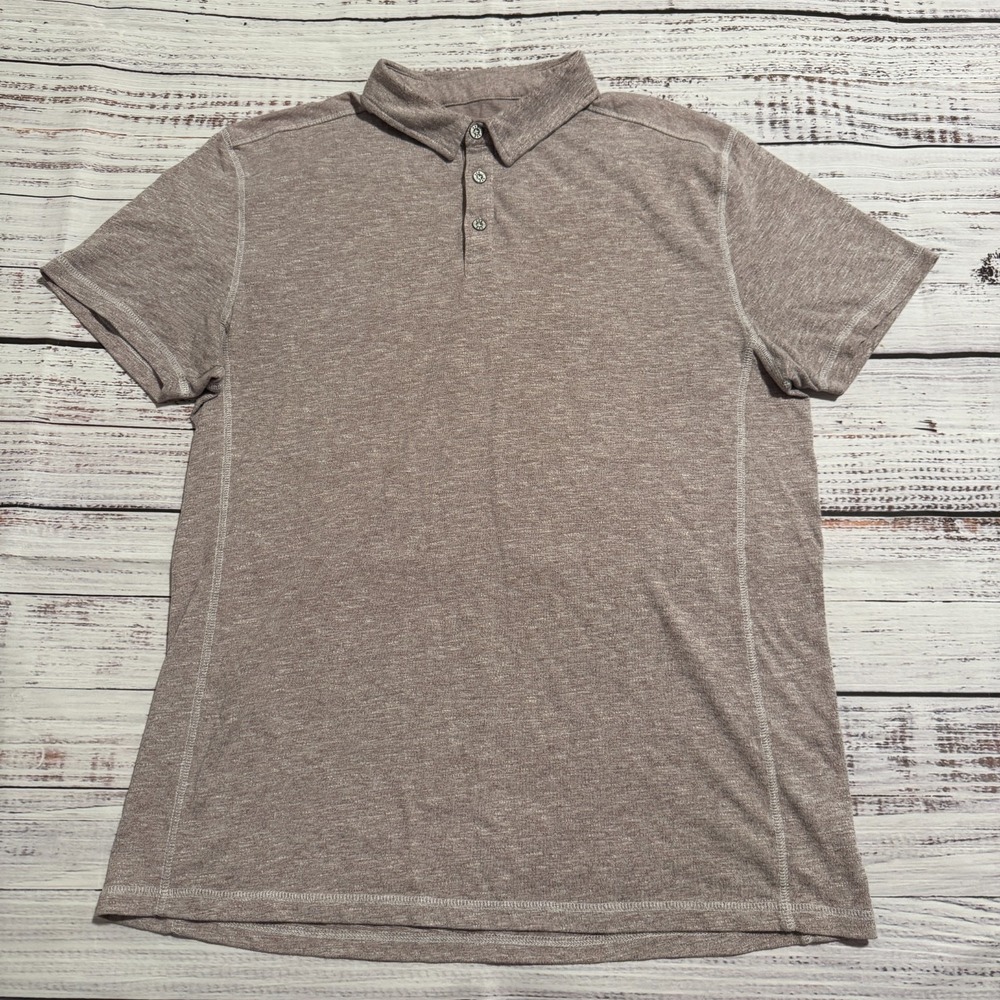 BKE Buckle Short Sleeve Polo Shirt Beige Men's Size XL